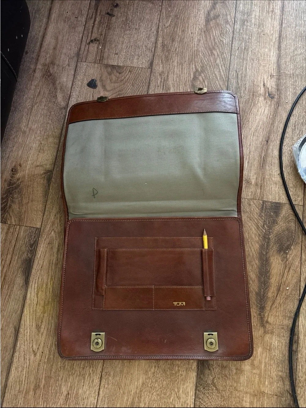 Tumi Chestnut Brown Leather Briefcase